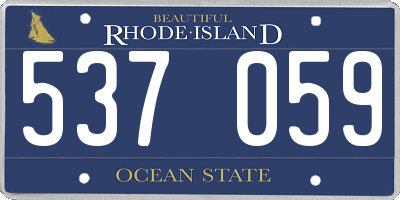 RI license plate 537059