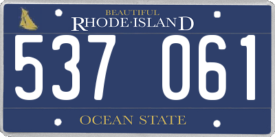 RI license plate 537061