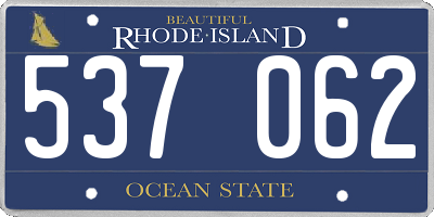 RI license plate 537062