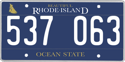 RI license plate 537063