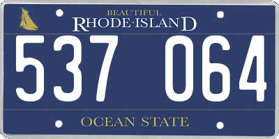RI license plate 537064