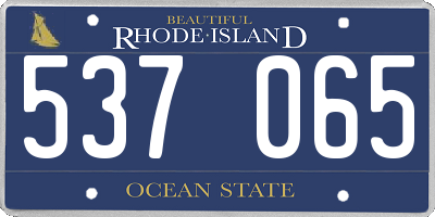 RI license plate 537065