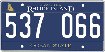RI license plate 537066