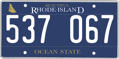 RI license plate 537067