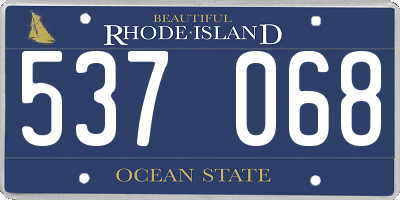 RI license plate 537068