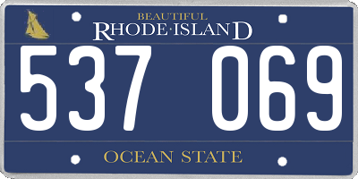 RI license plate 537069
