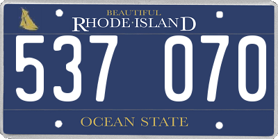 RI license plate 537070