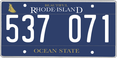 RI license plate 537071