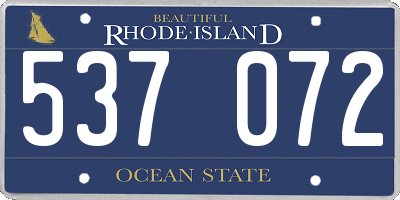 RI license plate 537072