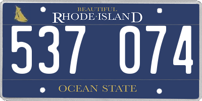 RI license plate 537074