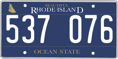 RI license plate 537076