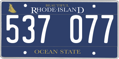 RI license plate 537077