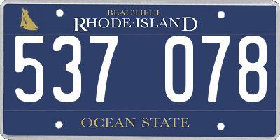 RI license plate 537078