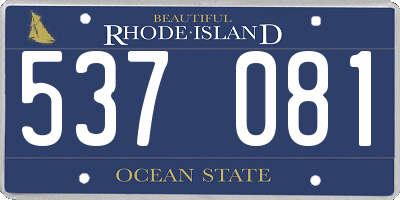 RI license plate 537081