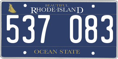 RI license plate 537083