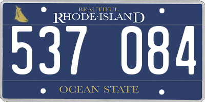 RI license plate 537084