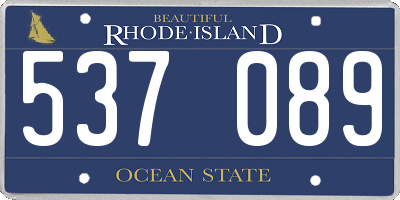 RI license plate 537089