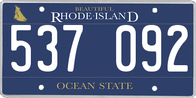 RI license plate 537092