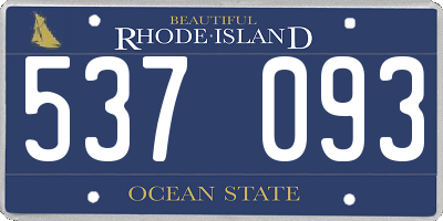 RI license plate 537093