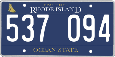 RI license plate 537094