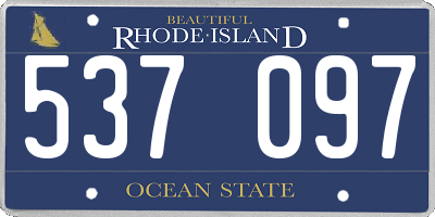 RI license plate 537097