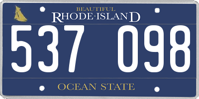 RI license plate 537098