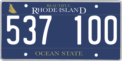RI license plate 537100