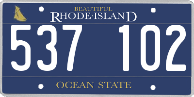 RI license plate 537102