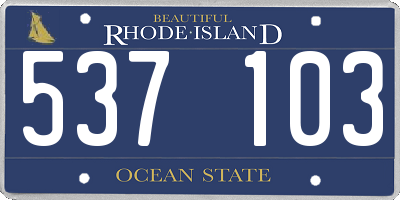 RI license plate 537103