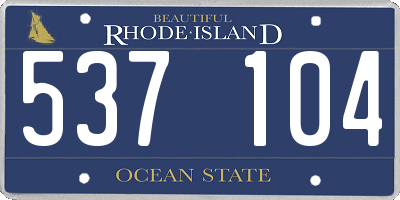 RI license plate 537104