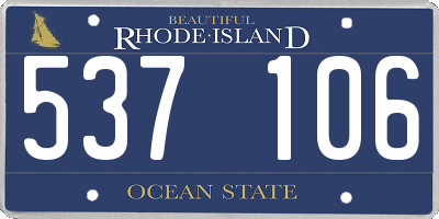 RI license plate 537106