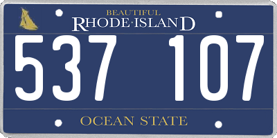 RI license plate 537107