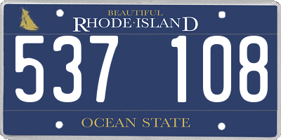 RI license plate 537108