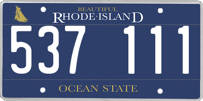 RI license plate 537111