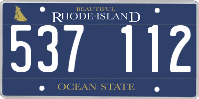 RI license plate 537112