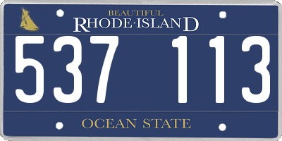 RI license plate 537113