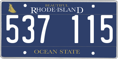 RI license plate 537115