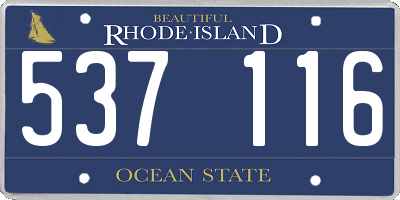 RI license plate 537116