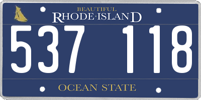 RI license plate 537118