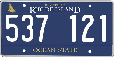 RI license plate 537121