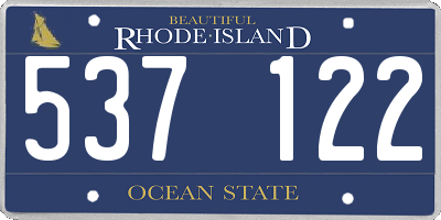 RI license plate 537122