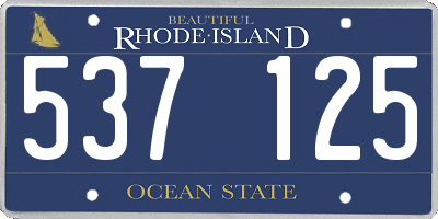 RI license plate 537125
