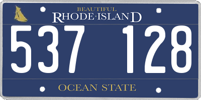 RI license plate 537128