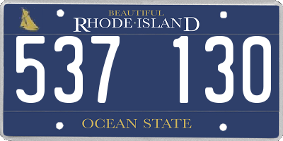RI license plate 537130