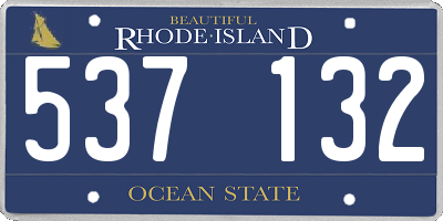 RI license plate 537132