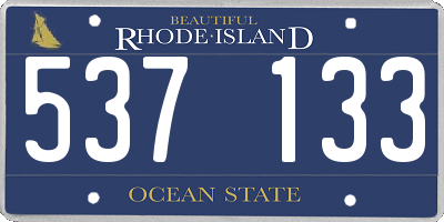 RI license plate 537133