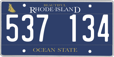 RI license plate 537134
