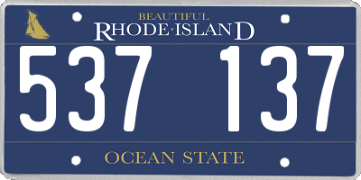 RI license plate 537137