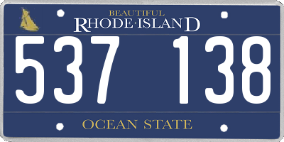 RI license plate 537138