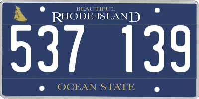 RI license plate 537139